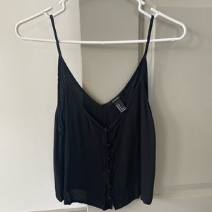 Back crop tank top with buttons down middle